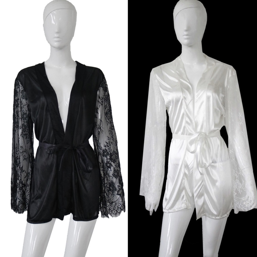 Sexy satin lingerie robe - Picture 4 of 6